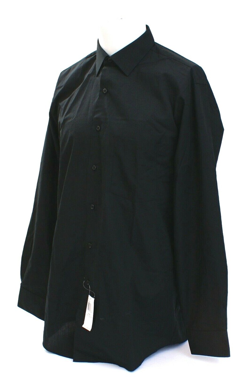 Van Heusen Black Regular Fit Chest Pocket Dress Shirt L 16 34/35