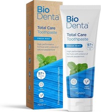 BioDenta Total Care Toothpaste with Fresh Mint 75ml - Pack of 3 53.29 per litre