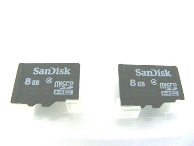 ;; 2 x 8GB Micro SDHC Card Class 4 ( 2 x 8 GB MicroSDHC Karte ) SanDisk Neu