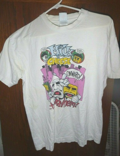 Milk & Cheese Vintage Graphic T Shirt Onward Mayhem Large L 90s