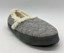 Isotoner Gray Faux Fur Slip On Slippers Women's Size 5-6 / 35-36 EU Washable