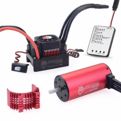 Surpass KK 3674 Waterproof Motor+120A ESC+Heat Sink+Program card for 1/8 RC Car