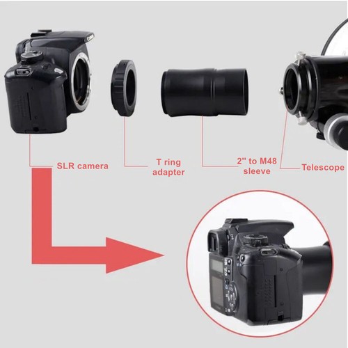 Accesorios para telescopio astronómico de manga de extensión fotográfica de 2 pulgadas a M48 - Imagen 6 de 7