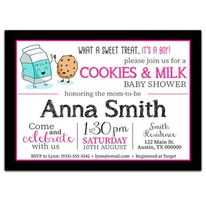 Cookies And Milk Girl Baby Shower Invitations Ebay
