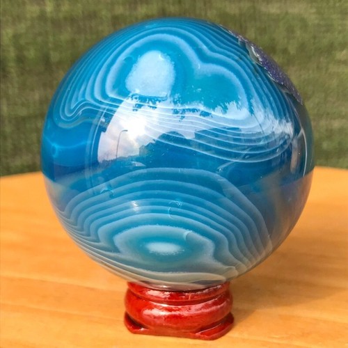 280G NRare Blue Agate Geode Bsll Quartz Crystal Sphere Mineral Specimen Healing - Picture 13 of 19