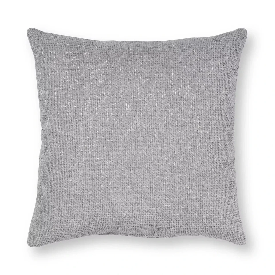 Pillow Perfect Made in U.S.A. Chenille 16" x 16" Decorative Throw Pillow - Gray - Image 3 of 3