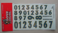 BLUE STOCK CAR NUMBERS 1:24 1:25 GOFER RACING DECALS CAR MODEL ACCESSORY 11013