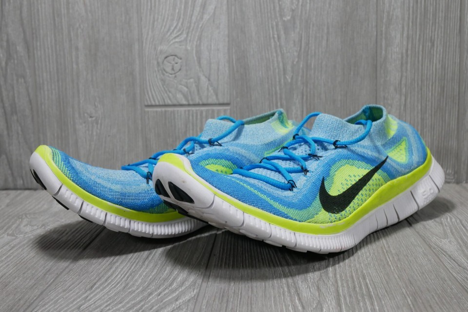 (Very Good) Nike 615805404 Free Run 5.0 Flyknit Blue Running Shoes Men