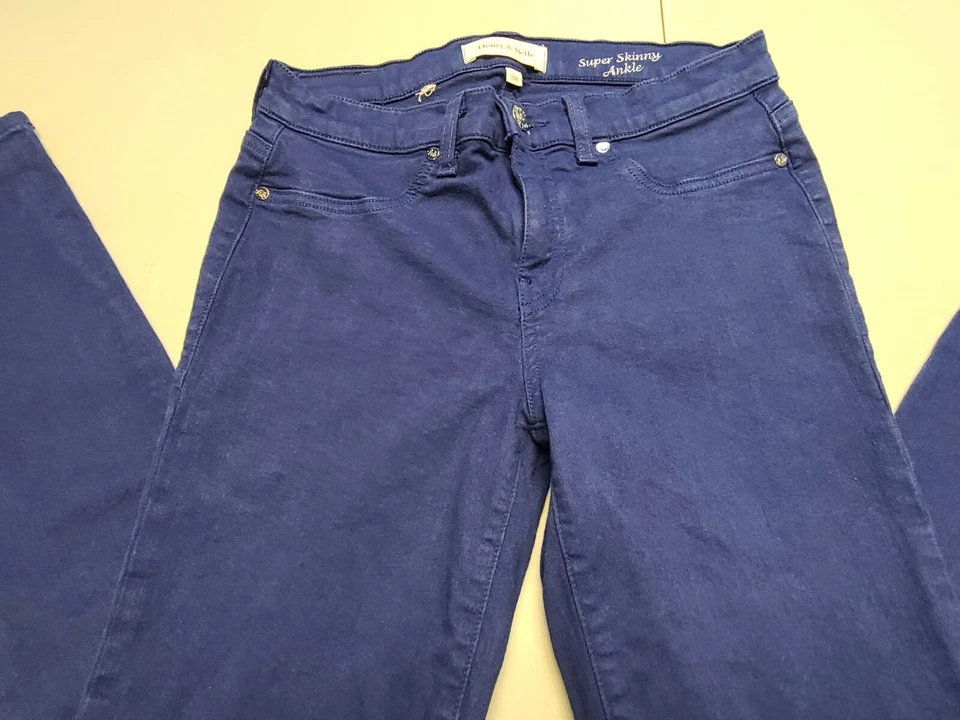 Pantalones de mezclilla Henry & Belle para mujer talla 28x29 súper ajustados al tobillo azul oscuro Foto 3 de 4