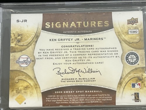 Ken Griffey Jr. 2009 Sweet Spot Black Barrel Silver Auto 33/60 BGS 7.5 / 10 Auto - Picture 8 of 10