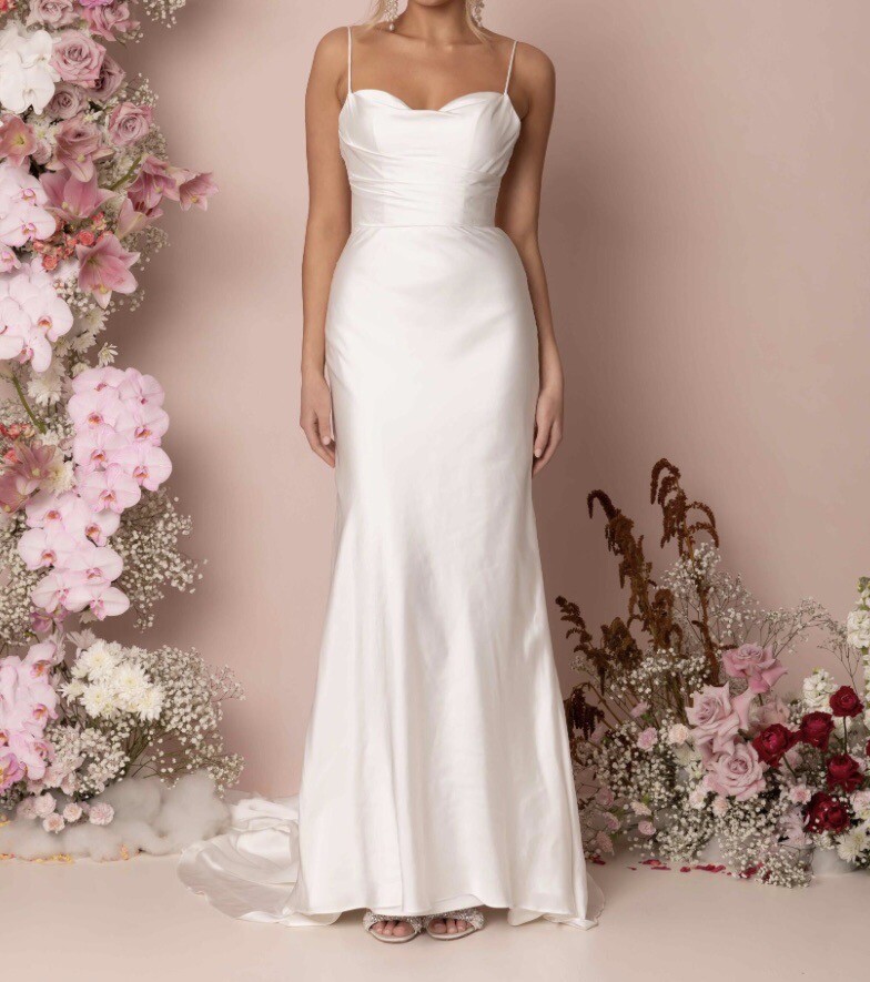 long off the shoulder bridesmaid dresses Kai main image 0