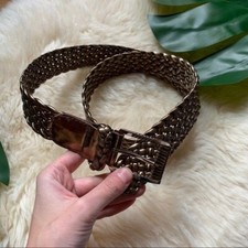 Bronze Braided Classic Retro Vintage 80s Belt Small/Medium S/M