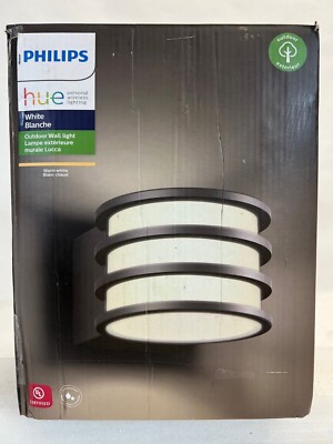 Used -Philips Hue Lucca White Smart Outdoor Wall Light -Hue Bridge required