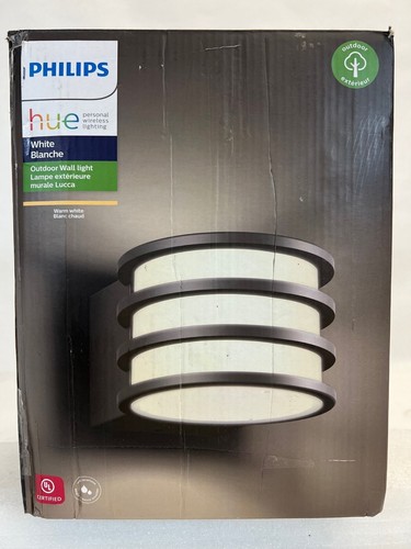 Used -Philips Hue Lucca White Smart Outdoor Wall Light -Hue Bridge required