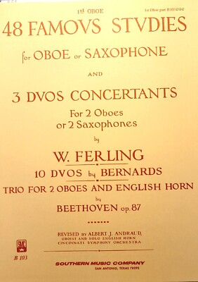 48 Famous Studies for Oboe or Saxophone, 1st Oboe Part plus 3 duos