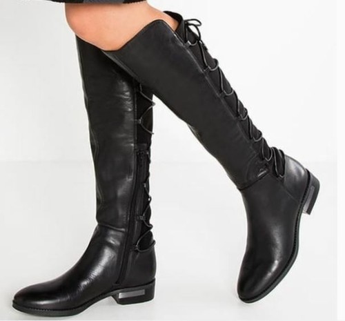 Vince Camuto Parle Black Leather Fabric 