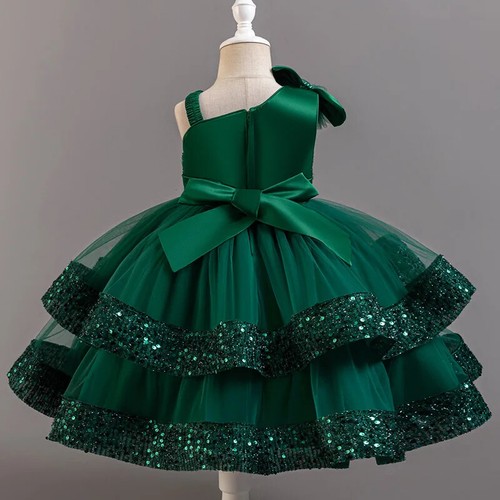 Princess Sequins Baby Christmas Party Sleeveless Dress Birthday Party Girl Gown - Picture 2 of 25