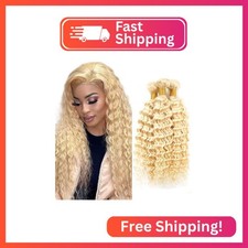 28 30 32 inch Blonde Bundles Human Hair 613 Deep Wave 3 Bundles Double Weft 8A G