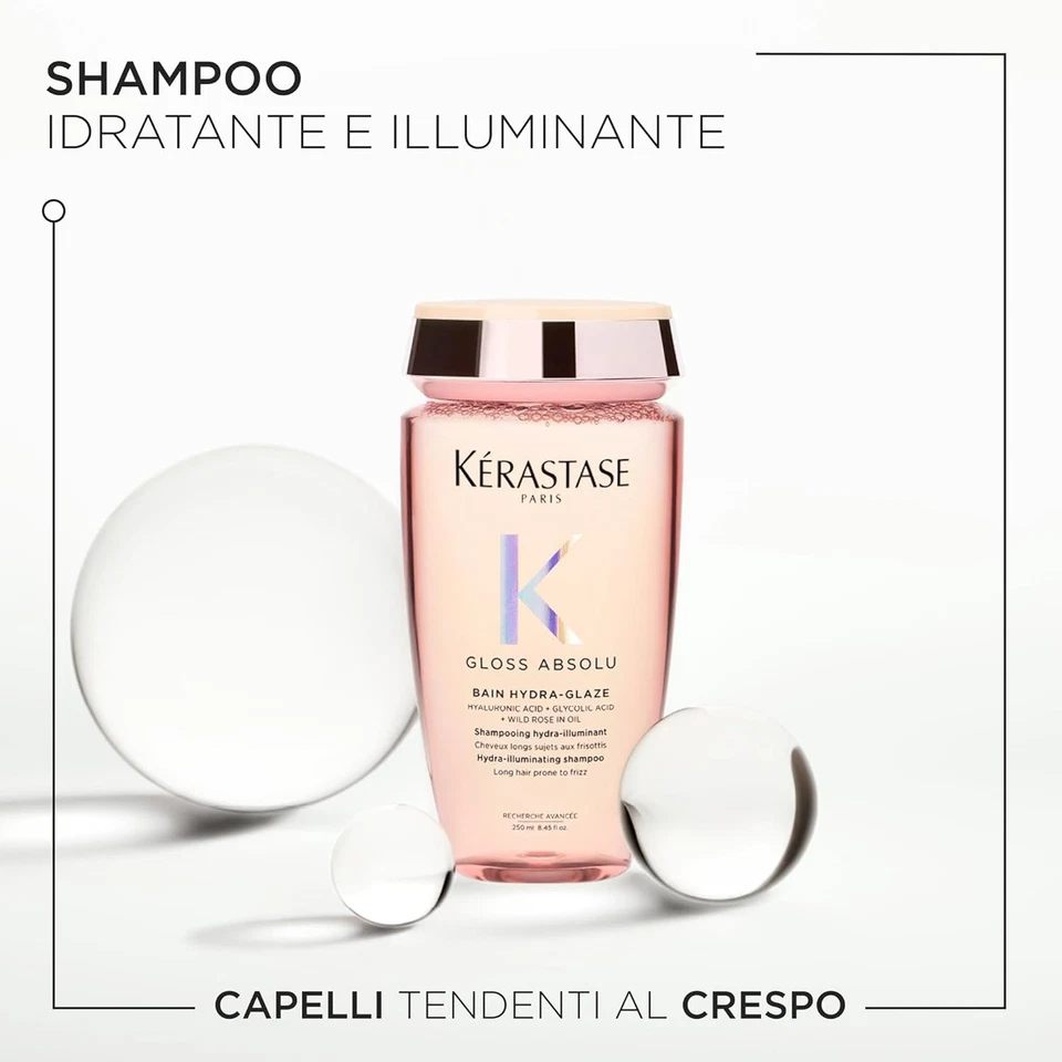 Kérastase Gloss Absolu, Shampoo per Capelli Crespi, Con Acido Glicolico, Acido I - Immagine 2 di 4