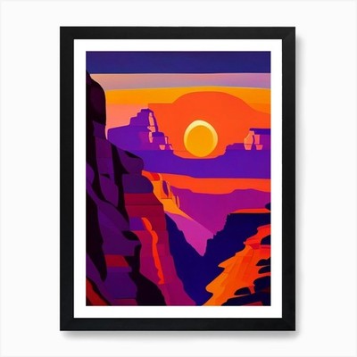 Sonnenuntergang über dem Canyon Kunstdruck gerahmt Wandbild Poster Leinwanddruck Bild