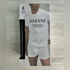 Alfani Men's 4-Pk. Crew Regular-Fit Black Cotton Undershirts Size XXL