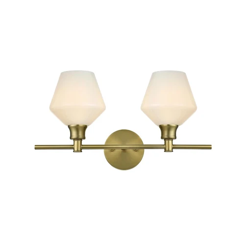 Living District Gene 2Lt Wall Sconce, Gold/Frosted White Glass - LD2313SG - Picture 1 of 1