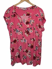 Loft Plus Floral Shirt 14 Split Neck
