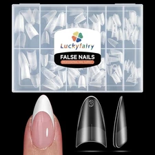 Almond Nail Tips Half Cover: 240pcs Medium Nail Tips Almond Shape Full Matte for