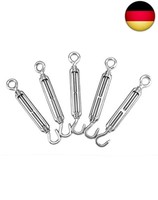 Qwork 5 StüCk M6 Spannschloss 304 Edelstahl, Verstellbare Haken Und ÖSe D