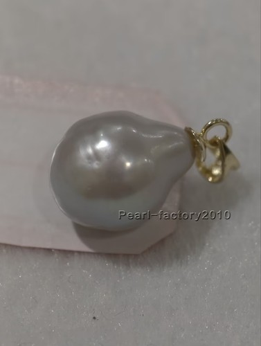 ENORME nuevo colgante de perlas naturales del mar del sur de 15-12 mm oro 14K #SS018 - Imagen 2 de 2