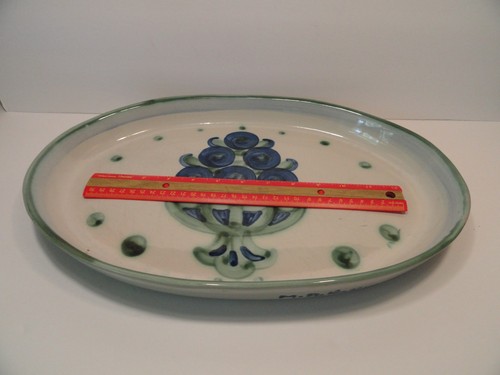 MA Hadley Bouquet Blueberry LARGE Oval Serving Tray Platter 16” X 10 3/4” - Picture 3 of 5