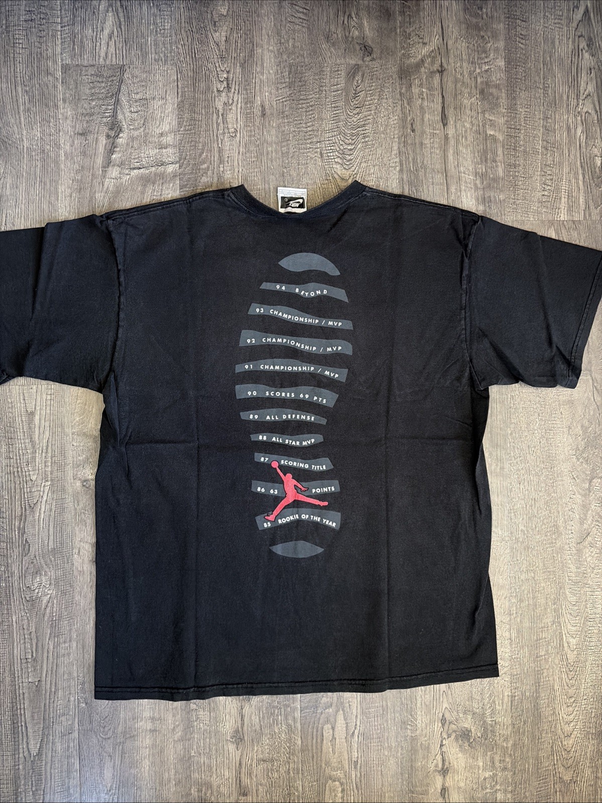 Vintage Nike Air Jordan Shirt Mens XL Black Jordan 10 Sole Graphic USA Made 90s thumbnail 6