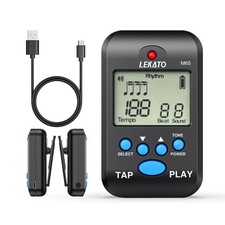 LEKATO Rechargeable LCD Electronic Metronome Piano Guitar Drum,Adjustable Volume
