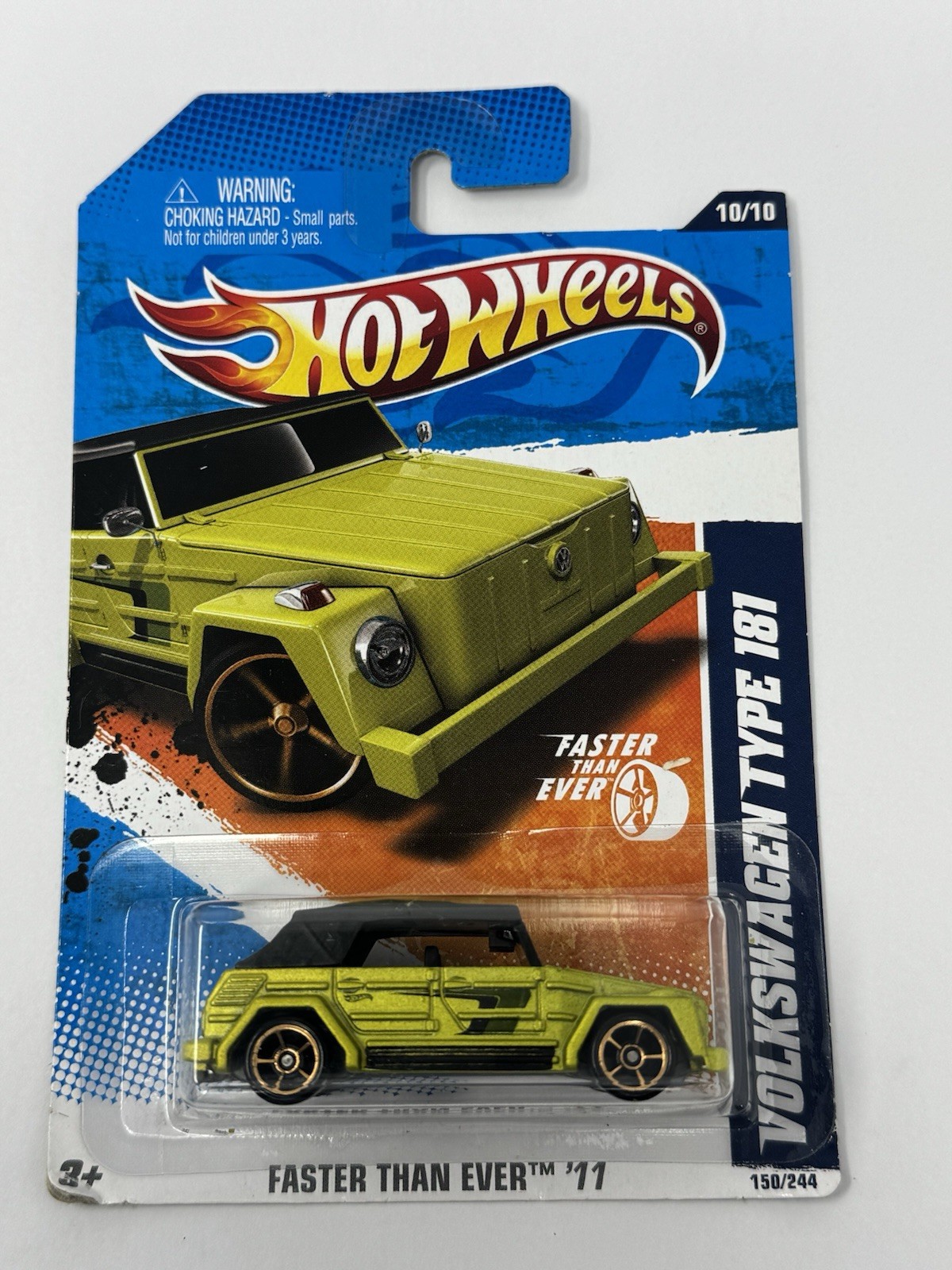 Hot Wheels 2011 Faster Than Ever Green VW Volkswagen Type 181 Thing #150 CB