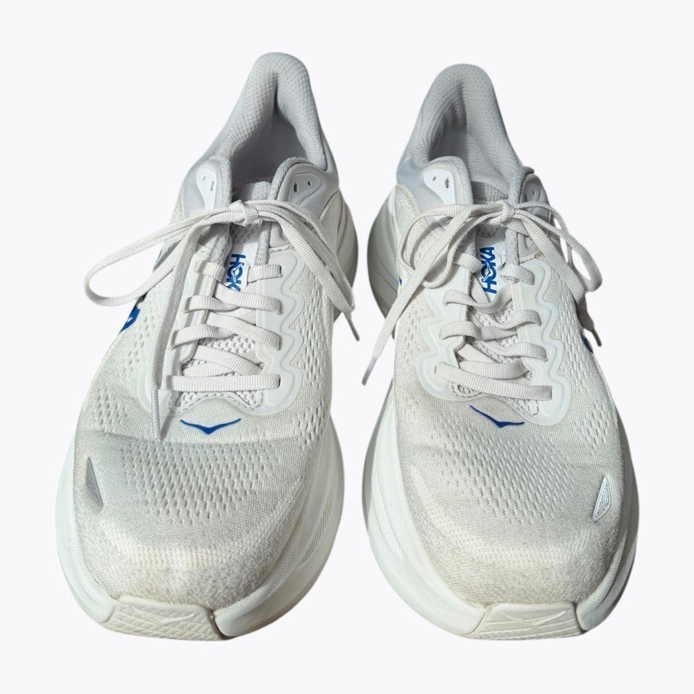 Hoka Bondi 9 Men's Running Sneakers White Blue Size 10.5D Blue White thumbnail 9