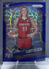2025 Prizm WNBA Lucy Olsen Blue Velocity Image Variation #145 RC - Mystics