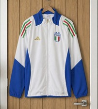 Adidas Italia Football Presentation Jacket White Blue Track Top Size L