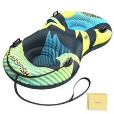 Snow Tube with Towable Leash,  2 Seats Large Inflatable Snow Multicolored 2