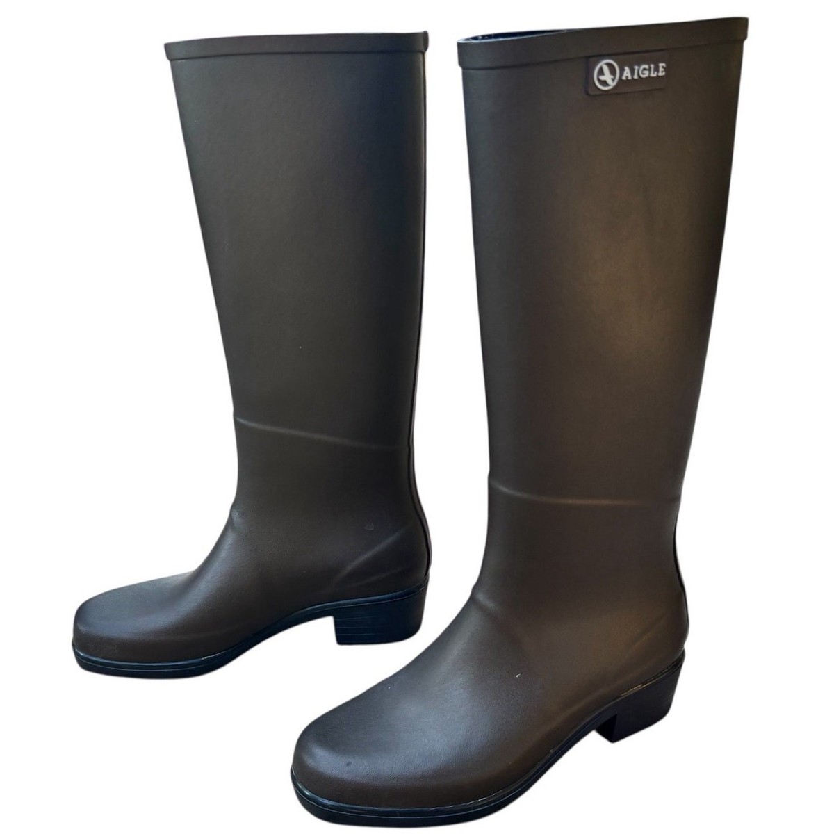 Aigle Miss Juliette Tall Heeled Boot EU Size 38 Waterproof Dk