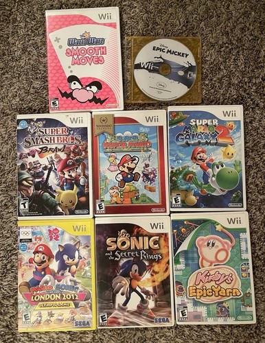 Nintendo Wii Game Lot Tested: Smash Bros Brawl, Mario Galaxy 2, Kirby, Sonic