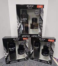 3 X Kenneth Cole BLACK Eau De Toilette 1.7 fl oz Body Spray 6 oz Men Gift Set
