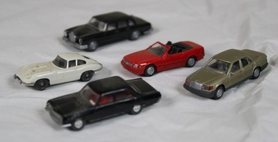 B10/ 5 alte Wiking Autos - Mercedes 600 + 260E + 500SL - W Germany - 26 Gr /S86 