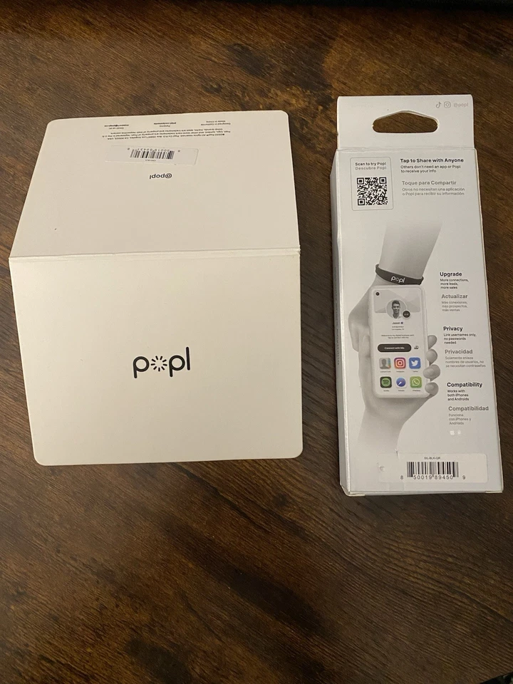 Popl - Rubber Wrist Band + Black Metal card - NFC Digital Business Card tap - Image 2 of 3