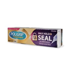 Poligrip Power Max Hold & Seal Flavour Free Denture Fixative Cream 12h Hold -40g