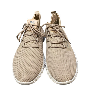Crosshatch Brehmer Sneaker Herren UK 9 beige weiß leicht Laufen Schnürer