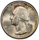 1934 Washington Silver Quarter Light Motto. MS64. PCGS Original!