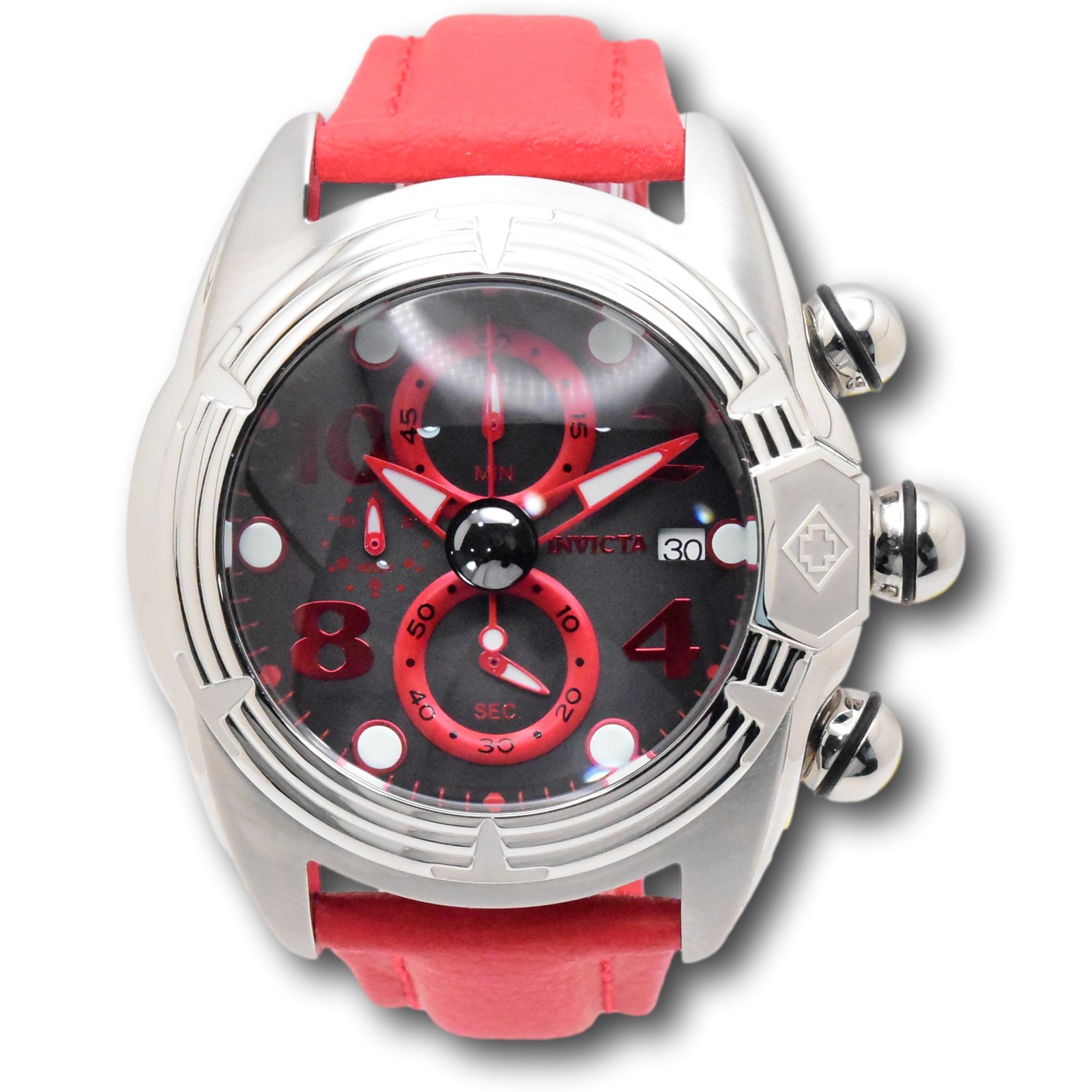 Invicta Lupah Horizon 52mm Red Leather Chronograph Fly-Back Watch for Men 43878