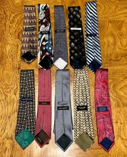 Lot Of 10 Top Brand Variety Mens Silk Textured Ties Variety Of Colors/ Patterns