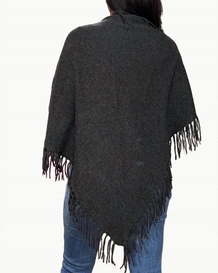 Mantón con flecos de cachemir Minnie Rose para mujer talla única Foto 2 de 2