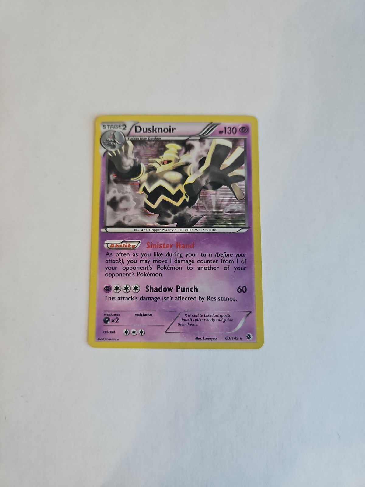 Dusknoir Holo Rare Boundaries Crossed 63/149 NM